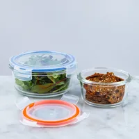 KSP Clip It Glass Storage Container Round - Set of 4