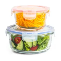 KSP Clip It Glass Storage Container Round - Set of 4
