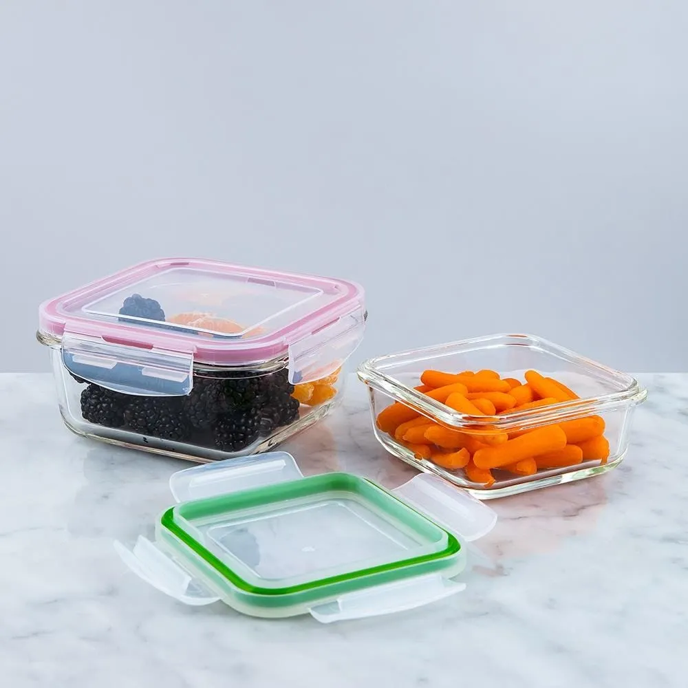 KSP Clip It Glass Storage Container Square - Set of 4