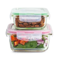 KSP Clip It Glass Storage Container Square - Set of 4