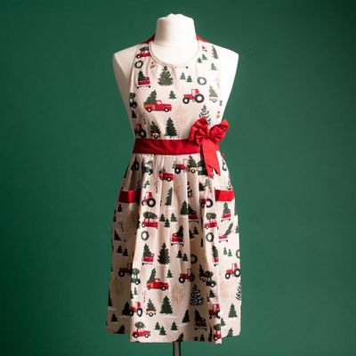 Harman Christmas 'Vintage' Cotton Apron (Red)