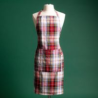 Harman Christmas 'Scottish Plaid' Cotton Apron (Red)