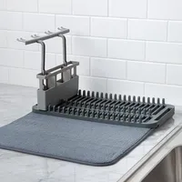 Umbra Udry Dish Rack with Microfibre Dry Mat (Charcoal)