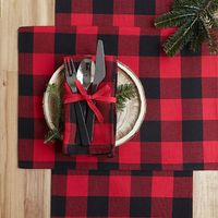 Harman Christmas Buffalo Check Cotton Tablecloth (60" x 90")