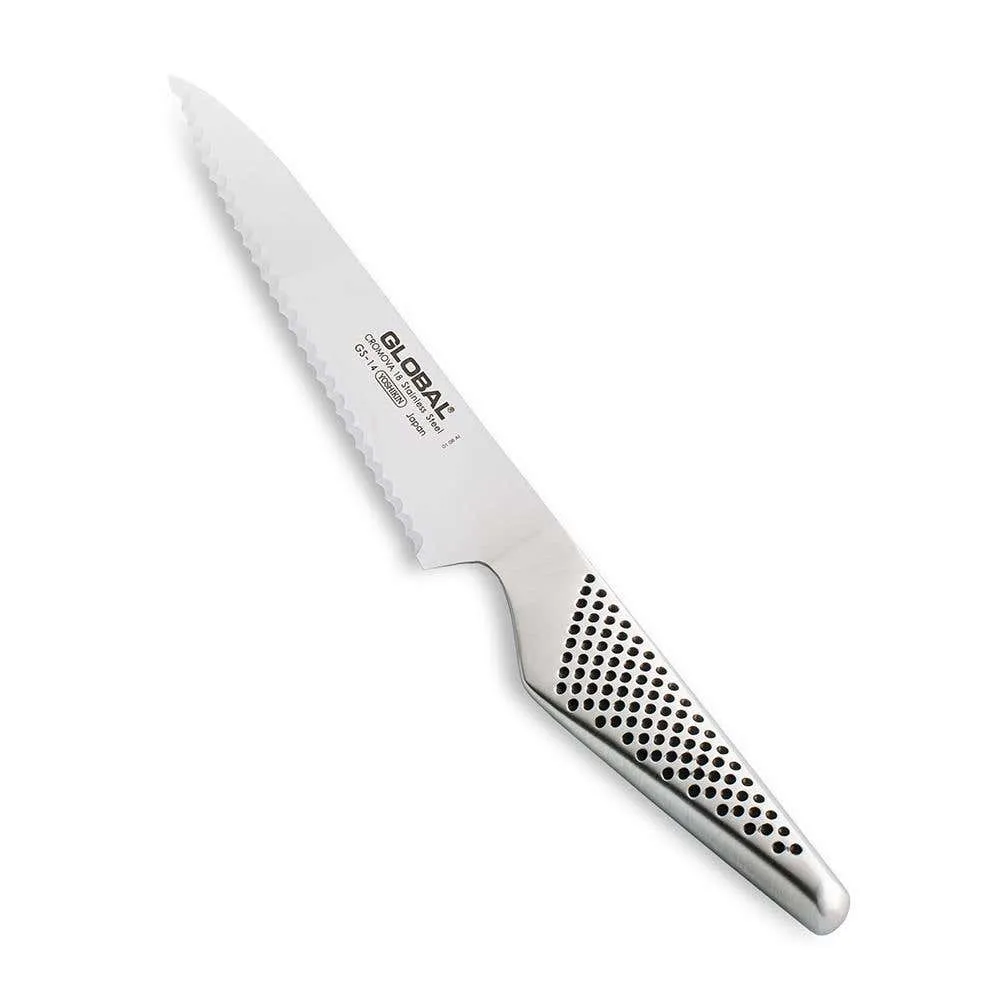 Global Classic 6" Utility Knife with Serrated Edge (Stainless Steel)