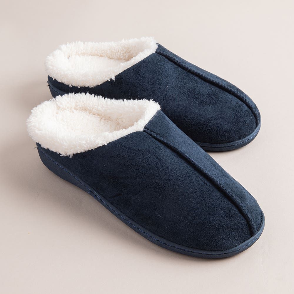 Every Sunday Ultra Soft 'Clog Style' Mem Foam Slippers Men (Navy)