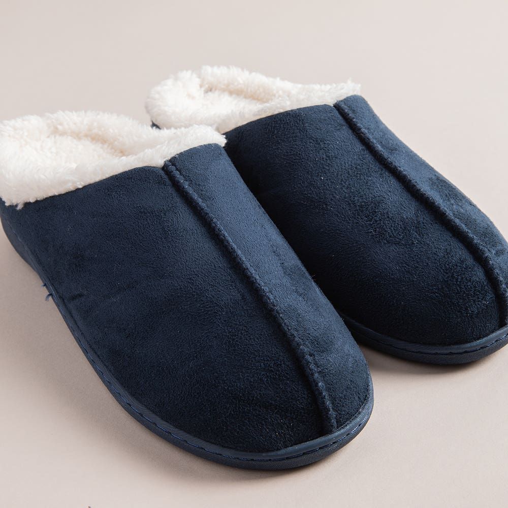 Every Sunday Ultra Soft 'Clog Style' Mem Foam Slippers Men (Navy)