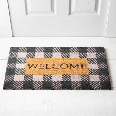 KSP 'Farmhouse Welcome' Coir Doormat (Black/White)