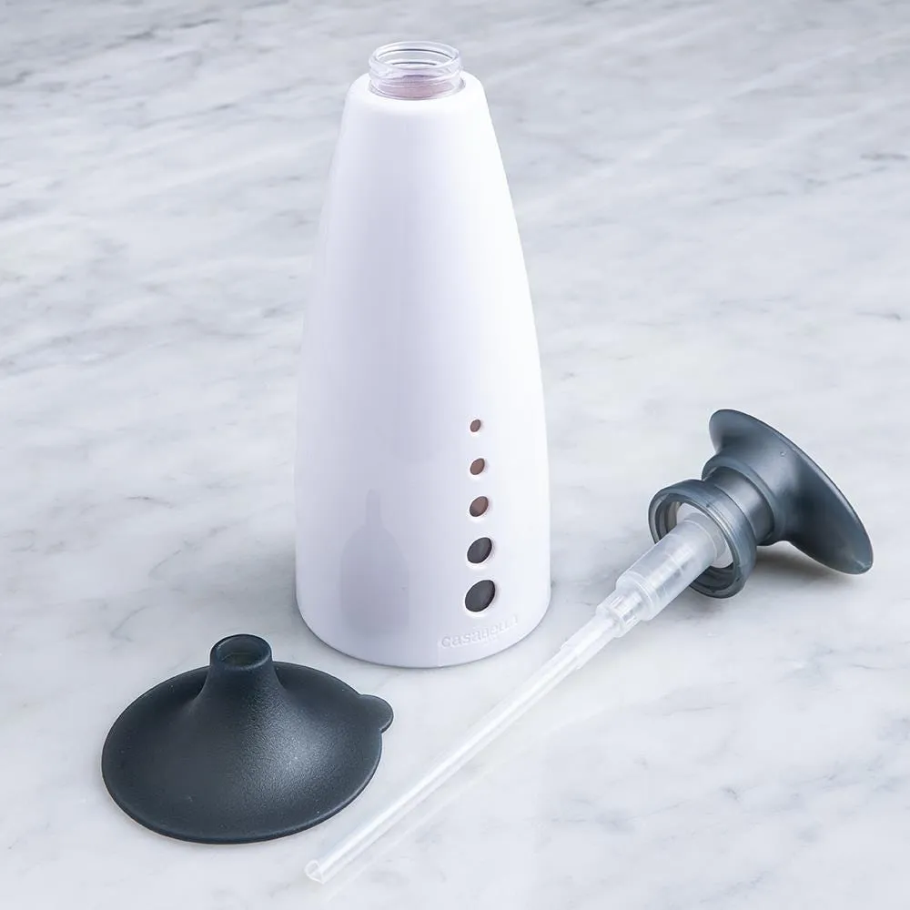 Casabella Sink Sider Soap Dispenser with Funnel (White/Grey)