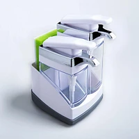 Casabella Sink Sider Duo Soap Dispenser with Sponge (White/Chrome)