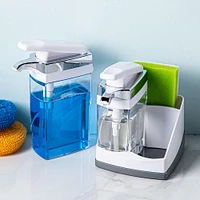 Casabella Sink Sider Duo Soap Dispenser with Sponge (White/Chrome)