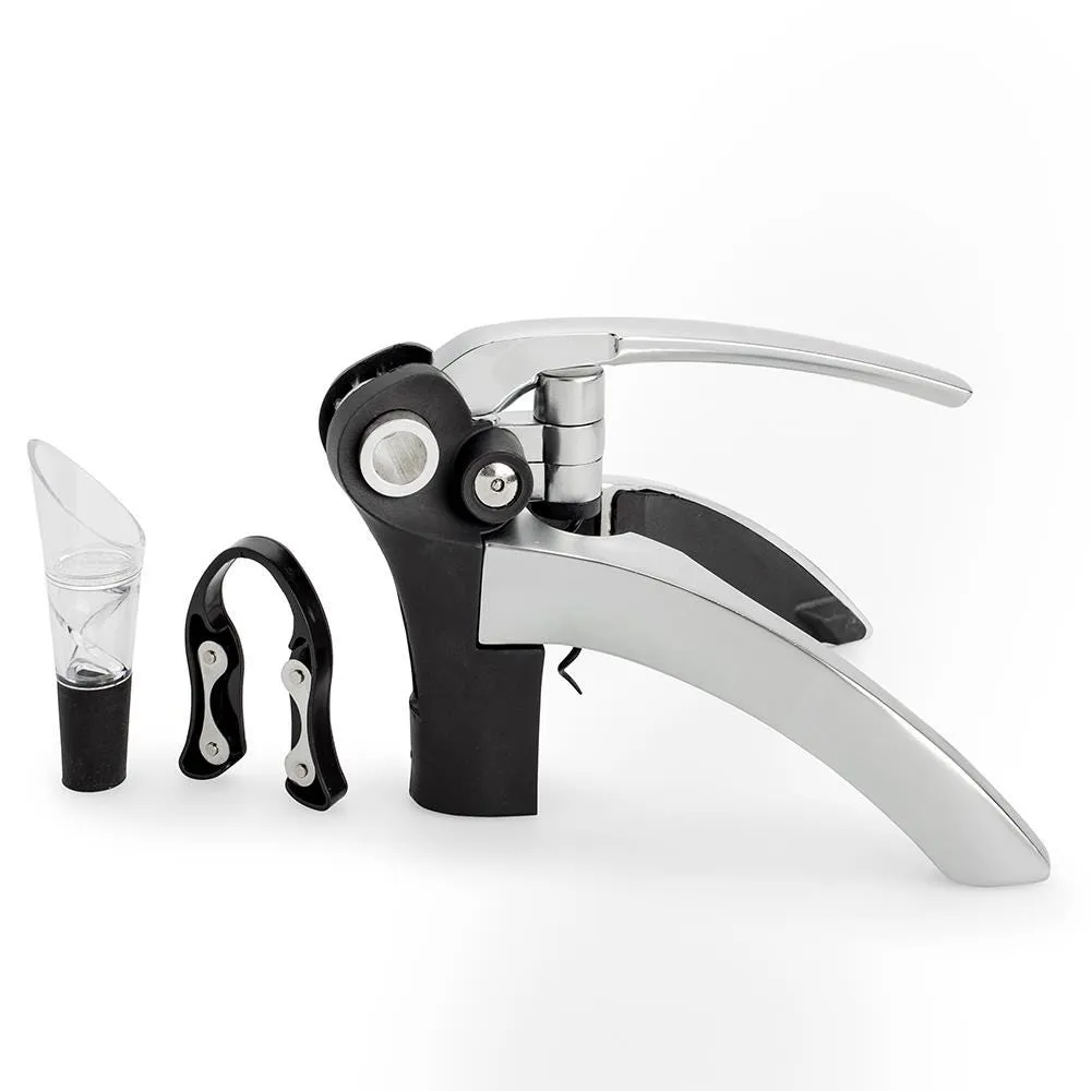 KSP Vinito Lever Corkscrew Combo - Set of 3 (Silver/Black)