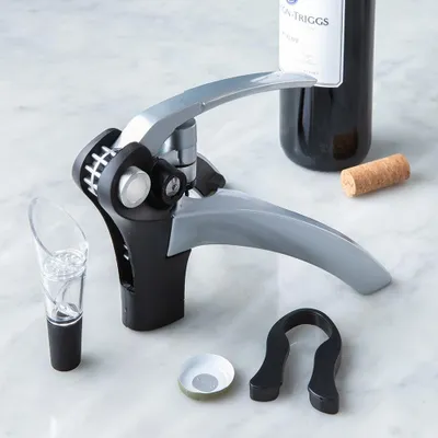 KSP Vinito Lever Corkscrew Combo - Set of 3 (Silver/Black)