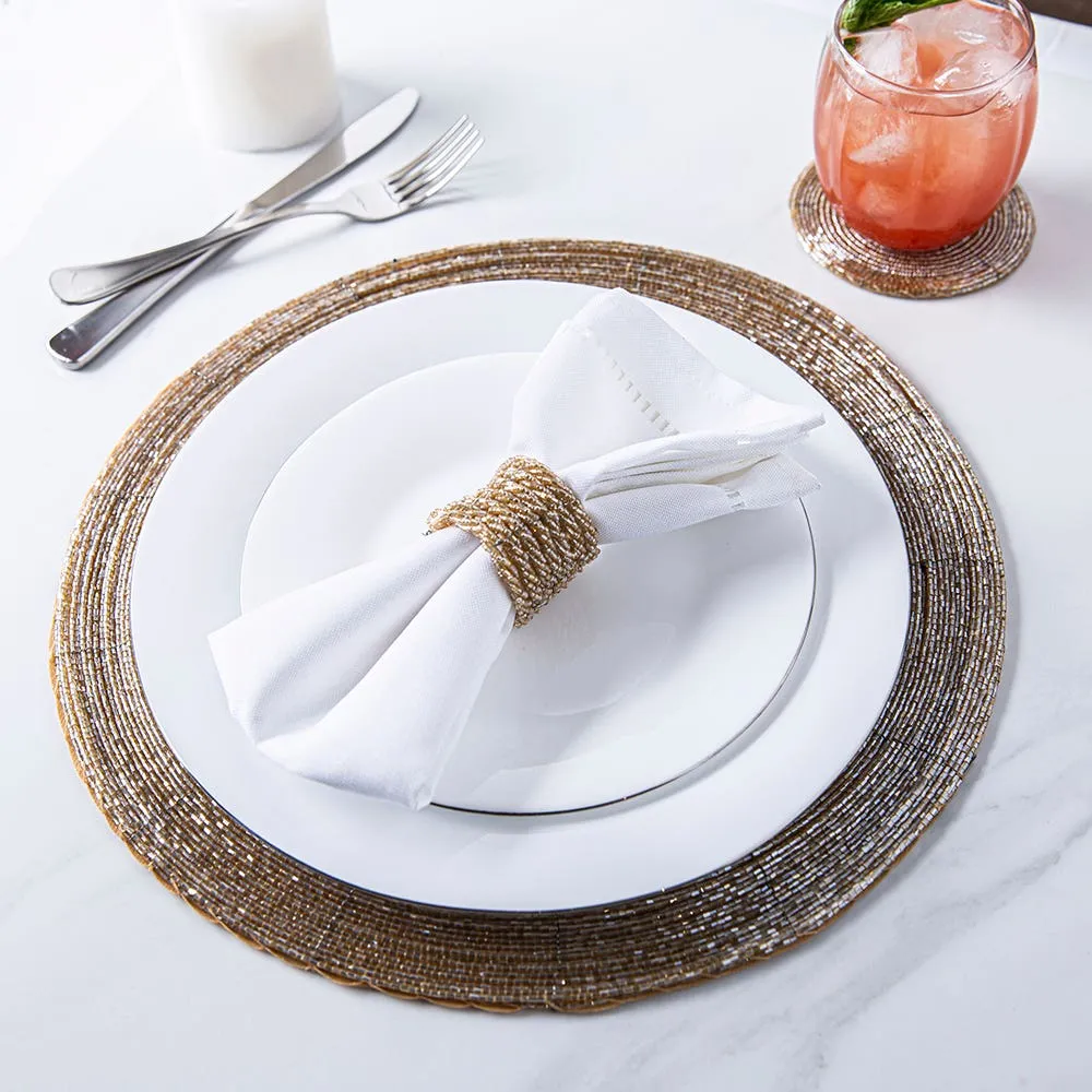 KSP Glitz Beaded Placemat (Champagne Gold)