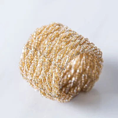 KSP Glitz Beaded Napkin Ring (Champagne Gold)