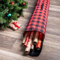 KSP Christmas Soft Storage 'Buffalo Check' Gift Wrap Bag (Black/Red)