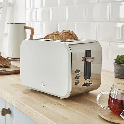 Swan Nordic Toaster -Slice (Cream/Stainless Steel