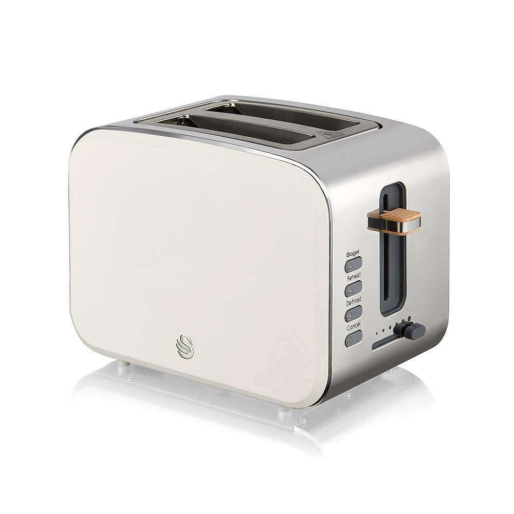 Swan Nordic Toaster -Slice (Cream/Stainless Steel