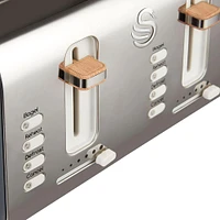 Swan Nordic Toaster 4-Slice (Grey/Stainless Steel)
