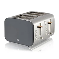 Swan Nordic Toaster 4-Slice (Grey/Stainless Steel)