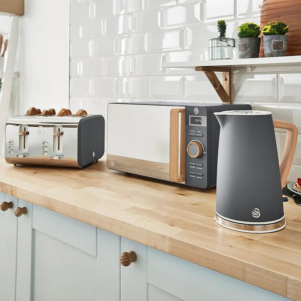 Swan Nordic Toaster 4-Slice (Grey/Stainless Steel)