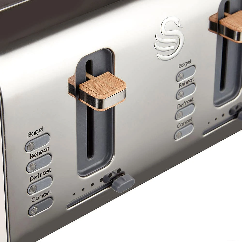 Swan Nordic Toaster 4-Slice (Cream/Stainless Steel)