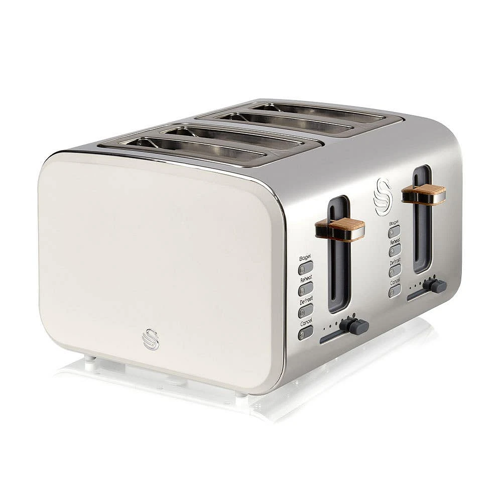 Swan Nordic Toaster 4-Slice (Cream/Stainless Steel)