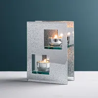 KSP Sparkle Glass Tealight Holder -Light (Silver