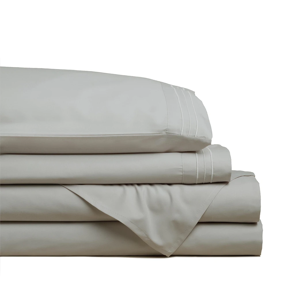 Hotel & Home Ultra-Soft Microfiber King Sheet - Set of 4 (Light Grey)