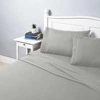 Hotel & Home Ultra-Soft Microfiber King Sheet - Set of 4 (Light Grey)