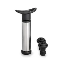 KSP Vintners Wine Pump with 2 Stoppers - Set of 3 (St/St - Black)