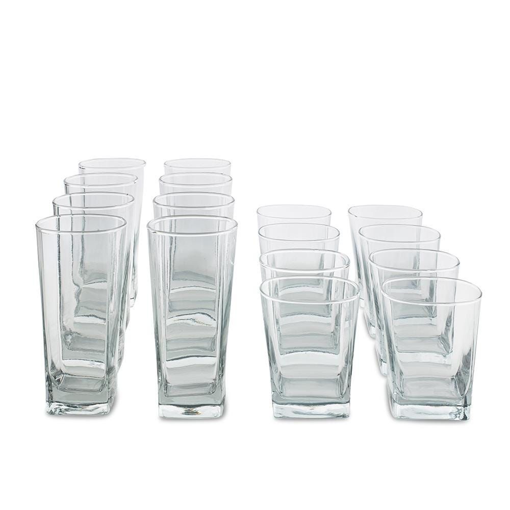 Libbey Bristol Drinking Glass Combo - Set of 16 (Clear)