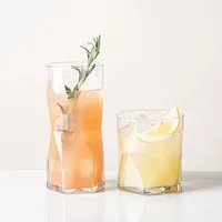 Libbey Tumbler & Rocks 'Rhombus' Combo - Set of 16 (Clear)