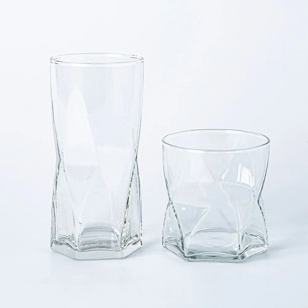 Libbey Tumbler & Rocks 'Rhombus' Combo - Set of 16 (Clear)