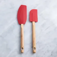 KitchenAid Classic Silicone Spatula with Bamboo - Set of 2 (Red)