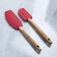 KitchenAid Classic Silicone Spatula with Bamboo - Set of 2 (Red)