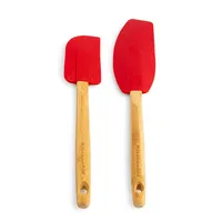 KitchenAid Classic Silicone Spatula with Bamboo - Set of 2 (Red)
