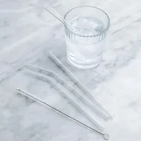 Luciano Sip Reusable Glass Straw with Brush - Set of 4