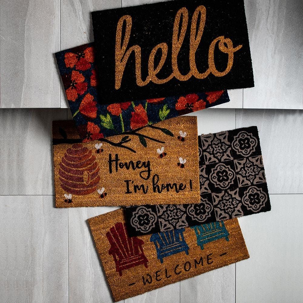 KSP Casual 'Hello' Coir Doormat (Black)