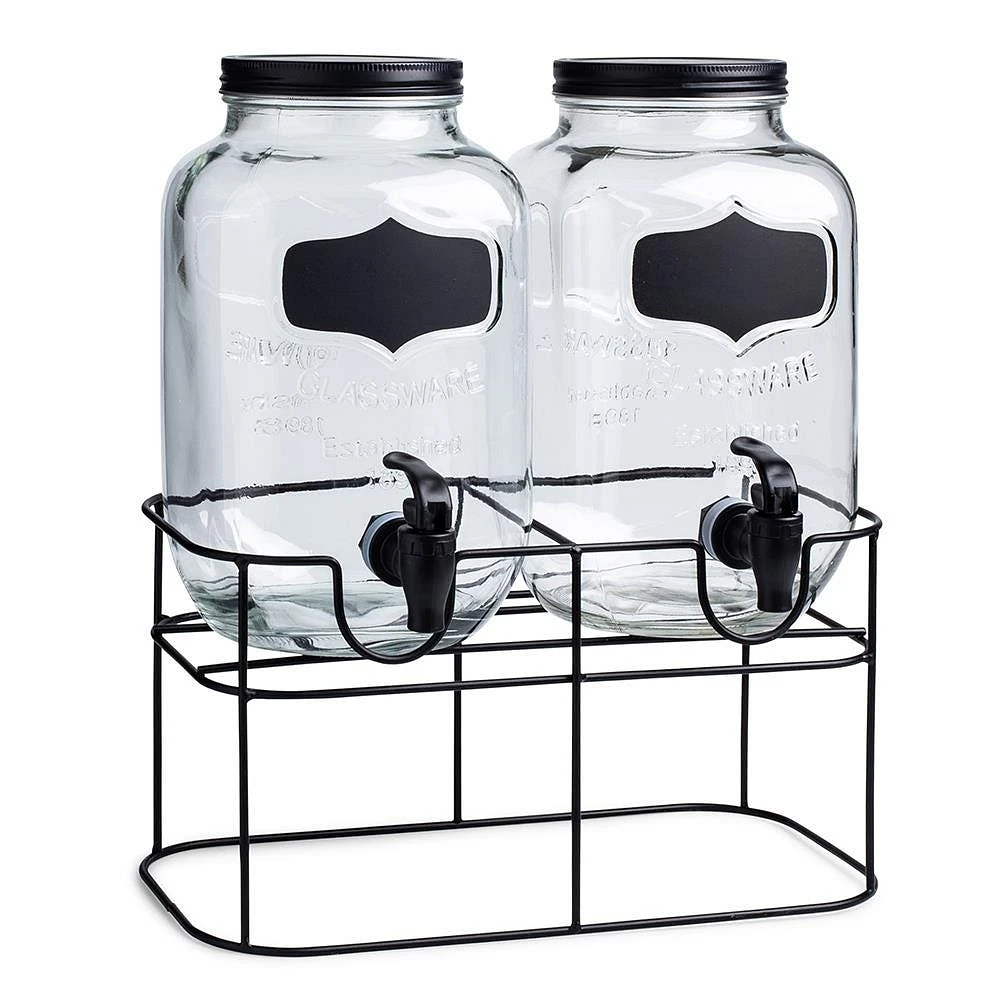 KSP Oldtyme 'Chalkboard' Beverage Dispenser Stand - Set of 2