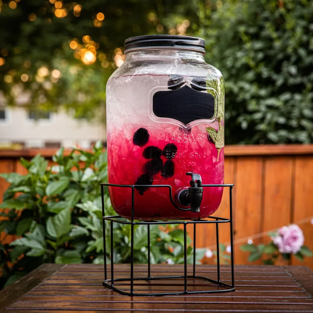 Nantucket Glass Drink Dispenser On Stand