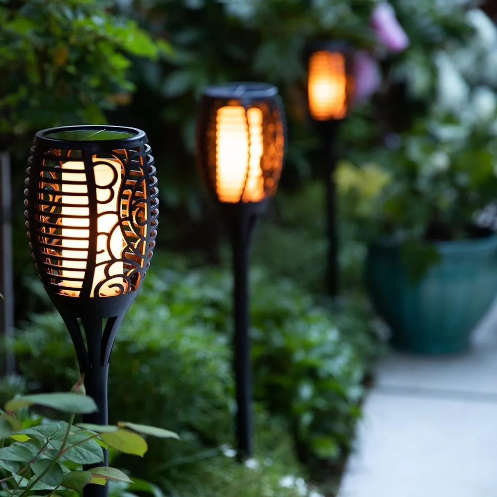 KSP Solar Flickering LED Flame Torch (Black)
