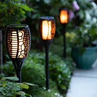 KSP Solar Flickering LED Flame Torch (Black)