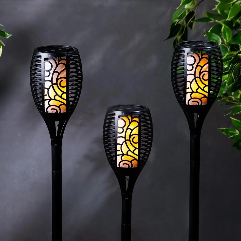 KSP Solar Flickering LED Flame Torch (Black)