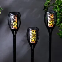 KSP Solar Flickering LED Flame Torch (Black)