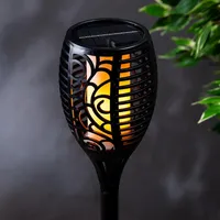 KSP Solar Flickering LED Flame Torch (Black)