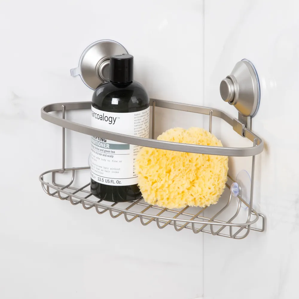 iDesign Everett Push Lock Suction Soap Dish Silver