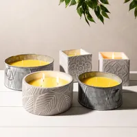 KSP Gardina 'Diamond' Citronella Candle Cement Pot