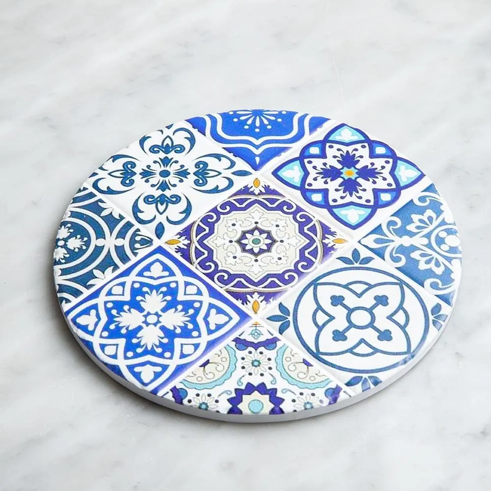 KSP Tessera 'Spanish Tile' Ceramic Trivet 20cm (Blue)