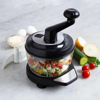 KSP Easy Chop Rotating Food Chopper (Black/Stainless Steel)